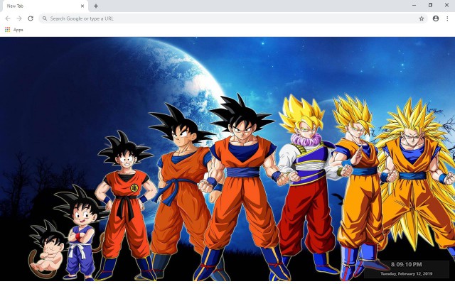 Dragon Ball Z Wallpapers and New Tab
